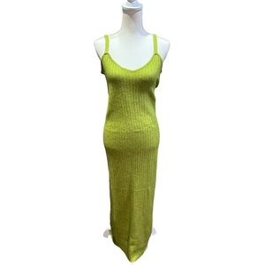 Animari Willa Sweater Dress - Green, Stretchy, Flattering fall winter dress